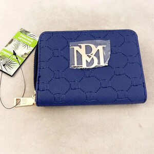 NWT Badgley Mischka Electric Blue Zip Around Wallet